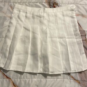 Short White Tennis Skirt with Under Shorts
